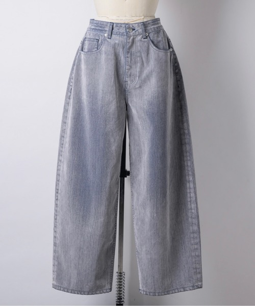 musubore(ムスボレ)の「flocky wide denim PT / フロッキーデニムパンツ(デニムパンツ・レディース・レッド/グレー/ブラウン/カーキ・0/1)」の13枚目の写真