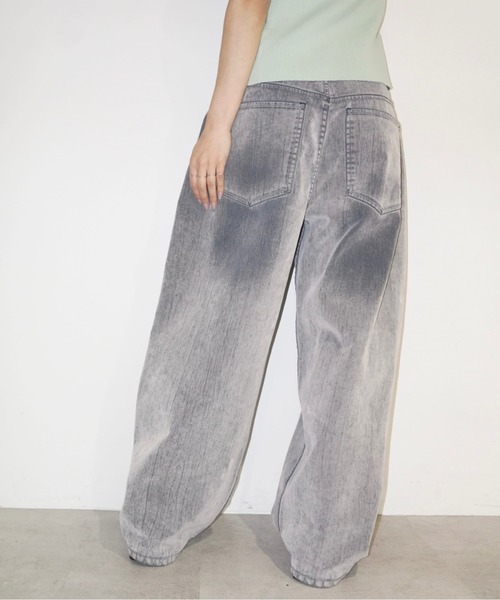 musubore（ムスボレ）の「flocky wide denim PT / フロッキーデニム