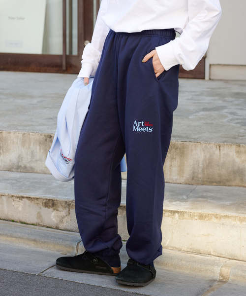 45rpm スウェットパンツ　ネイビー 男女兼用】ライフリッチ裏毛スウェットパンツ【セットアップ着用可