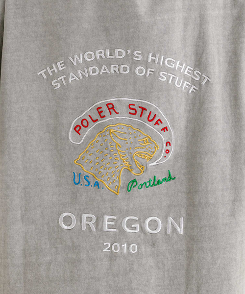 POLeR（ポーラー）の「【POLeR/ポーラー】PIGMENT SOUVENIR TEE/スーベニアTシャツ（Tシャツ/カットソー・メンズ・グレー/ブラック・L/XL/M）」の8枚目の写真