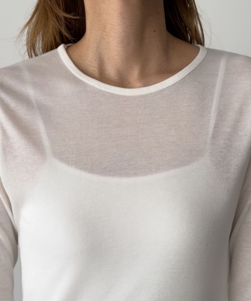 CANAL JEAN(キャナルジーン)の「El mar テンセルシアーロンT(Tシャツ/カットソー・レディース・アイボリー/ブラック/サックスブルー/ピンク/ライトイエロー/ブルーグレー・ONE SIZE)」の11枚目の写真