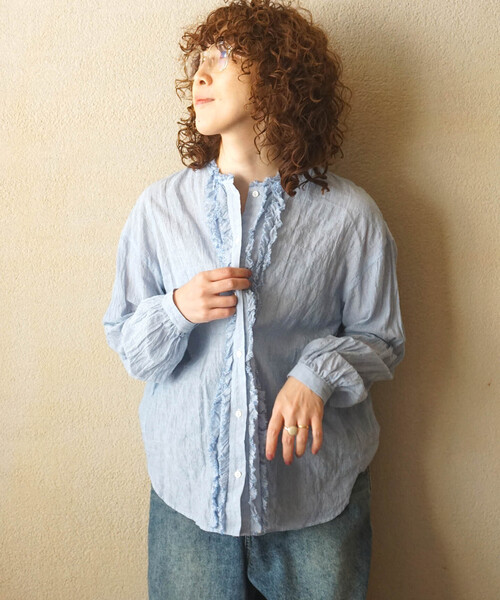 シャーリング フリルブラウス（シャツ/ブラウス）｜JOURNAL STANDARD