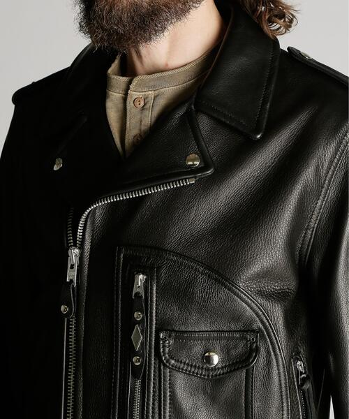 Schott（ショット）の「Schott/ショット/528US COW NEW NAKED D-POCKET RIDERS/ニューネイキッド ディーポケット ライダース（ライダースジャケット・メンズ・ブラック・36/38/40/42/44）」の14枚目の写真