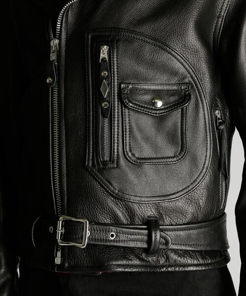 Schott（ショット）の「Schott/ショット/528US COW NEW NAKED D-POCKET RIDERS/ニューネイキッド ディーポケット ライダース（ライダースジャケット・メンズ・ブラック・36/38/40/42/44）」の11枚目の写真