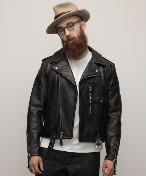 Schott（ショット）の「Schott/ショット/528US COW NEW NAKED D-POCKET RIDERS/ニューネイキッド ディーポケット ライダース（ライダースジャケット・メンズ・ブラック・36/38/40/42/44）」の13枚目の写真