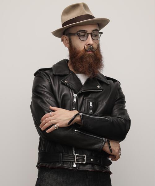 Schott（ショット）の「Schott/ショット/528US COW NEW NAKED D-POCKET RIDERS/ニューネイキッド ディーポケット ライダース（ライダースジャケット・メンズ・ブラック・36/38/40/42/44）」の2枚目の写真