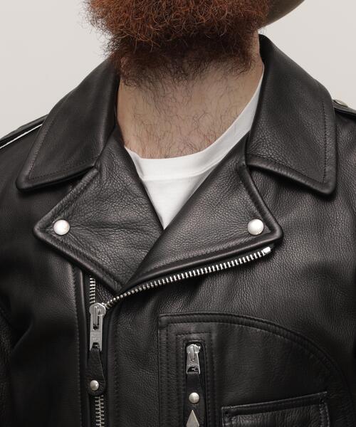 Schott（ショット）の「Schott/ショット/528US COW NEW NAKED D-POCKET RIDERS/ニューネイキッド ディーポケット ライダース（ライダースジャケット・メンズ・ブラック・36/38/40/42/44）」の18枚目の写真