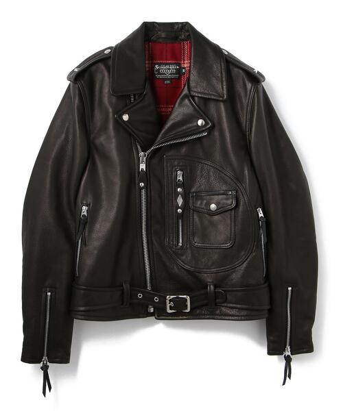 Schott（ショット）の「Schott/ショット/528US COW NEW NAKED D-POCKET RIDERS/ニューネイキッド ディーポケット ライダース（ライダースジャケット・メンズ・ブラック・36/38/40/42/44）」の7枚目の写真