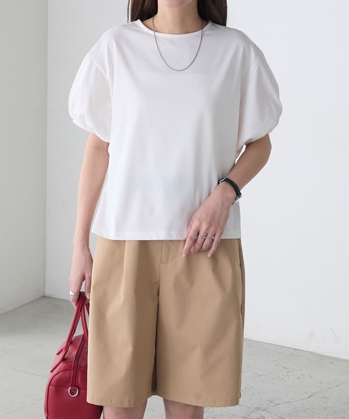 BONLECILL(ボンルシール)の「バルーンスリーブTシャツ/プルオーバー(Tシャツ/カットソー・レディース・レッド/オフホワイト/ネイビー/ブラック・FREE)」の6枚目の写真