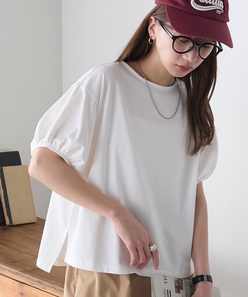 BONLECILL(ボンルシール)の「バルーンスリーブTシャツ/プルオーバー(Tシャツ/カットソー・レディース・レッド/オフホワイト/ネイビー/ブラック・FREE)」の11枚目の写真