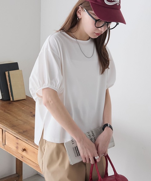 BONLECILL(ボンルシール)の「バルーンスリーブTシャツ/プルオーバー(Tシャツ/カットソー・レディース・レッド/オフホワイト/ネイビー/ブラック・FREE)」の12枚目の写真