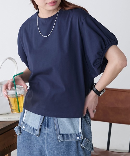 BONLECILL(ボンルシール)の「バルーンスリーブTシャツ/プルオーバー(Tシャツ/カットソー・レディース・レッド/オフホワイト/ネイビー/ブラック・FREE)」の22枚目の写真