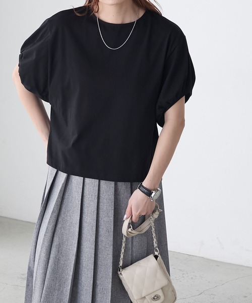 BONLECILL(ボンルシール)の「バルーンスリーブTシャツ/プルオーバー(Tシャツ/カットソー・レディース・レッド/オフホワイト/ネイビー/ブラック・FREE)」の14枚目の写真