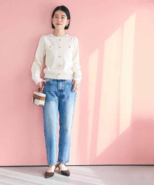 coca（coca）（コカ）の「ゴールドボタンニットプルオーバー（ニット/セーター・レディース・ブラック/アイボリー・M/L/S）」の9枚目の写真