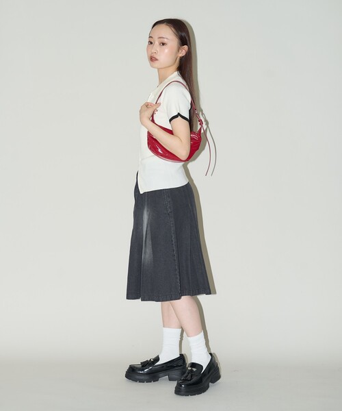 PUBLUX（パブリュクス）の「PUBLUX/パブリュクス プリーツ デニム スカート　限定展開（スカート・レディース・サックスブルー/ブラック・S/M）」の12枚目の写真