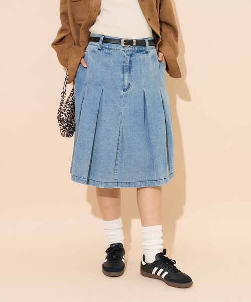 PUBLUX（パブリュクス）の「PUBLUX/パブリュクス プリーツ デニム スカート　限定展開（スカート・レディース・サックスブルー/ブラック・S/M）」の17枚目の写真