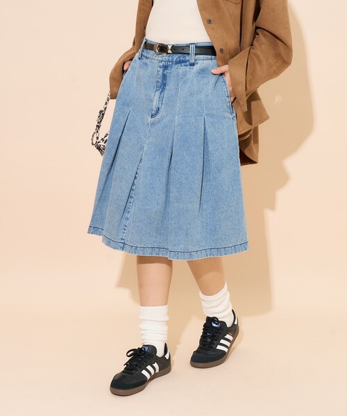 PUBLUX（パブリュクス）の「PUBLUX/パブリュクス プリーツ デニム スカート　限定展開（スカート・レディース・サックスブルー/ブラック・S/M）」の18枚目の写真