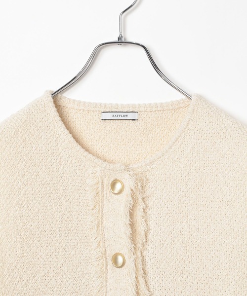 BAYFLOW（ベイフロー）の「[幅広いシーンで活躍]ツイードライクニットベスト（ベスト・レディース・ブラック/オフホワイト・FREE）」の15枚目の写真