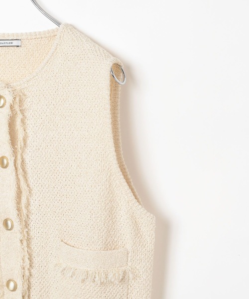 BAYFLOW（ベイフロー）の「[幅広いシーンで活躍]ツイードライクニットベスト（ベスト・レディース・ブラック/オフホワイト・FREE）」の16枚目の写真