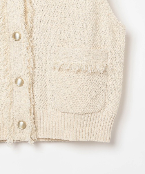 BAYFLOW（ベイフロー）の「[幅広いシーンで活躍]ツイードライクニットベスト（ベスト・レディース・ブラック/オフホワイト・FREE）」の17枚目の写真