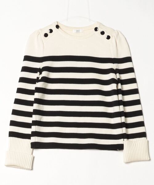 オブリ♡obli♡ ボーダーニット/ブラック フリルニット/ブラック | TOPS | OBLI
