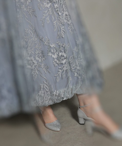 Kana(カナ)の「グラデーション刺繍 バルーンヘムワンピース パーティー ドレス 結婚式 お呼ばれ オケージョン デイリー(ドレス・レディース・ベージュ/グレー/ネイビー・M)」の7枚目の写真