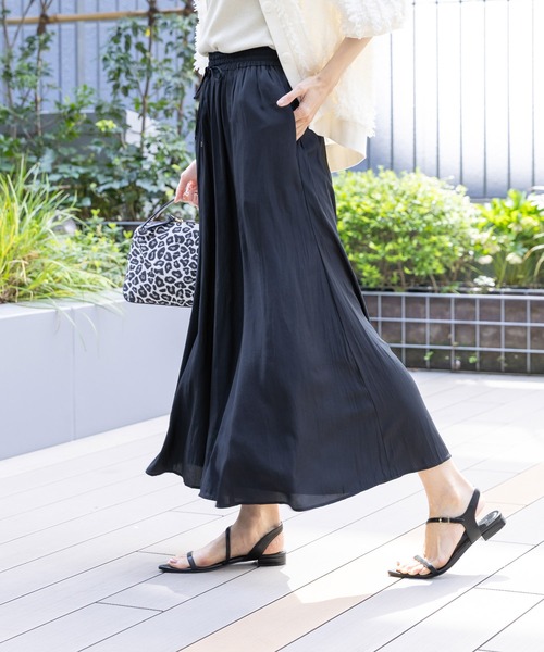 わふ セール】さらさらリラックスフレアワイドパンツ/147675（その他