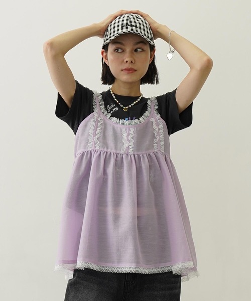melt the lady cow girlcamisole 牛柄 キャミソール セール】SHEER LACE CAMISOLE（キャミソール）｜MILKFED