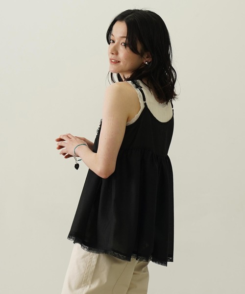 MILKFED.(ミルクフェド)の「SHEER LACE CAMISOLE(キャミソール・レディース・ライトパープル/オフホワイト/ブラック・ONE SIZE)」の3枚目の写真