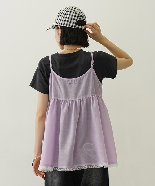 MILKFED.(ミルクフェド)の「SHEER LACE CAMISOLE(キャミソール・レディース・ライトパープル/オフホワイト/ブラック・ONE SIZE)」の11枚目の写真
