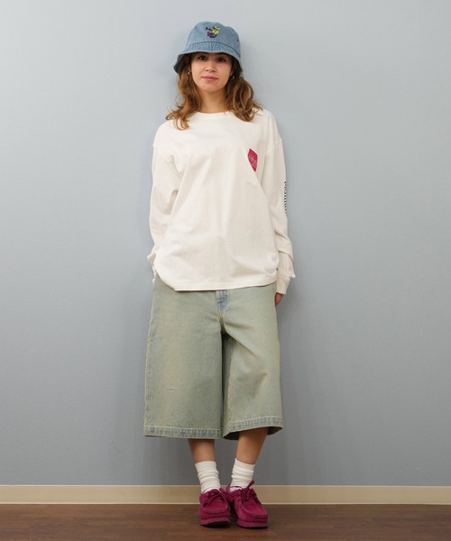 Manhattan Portage（マンハッタンポーテージ）の「【ユニセックス】Manhattan Portage/マンハッタンポーテージ スリーブプリント/ロンT MP-M371（Tシャツ/カットソー・レディース・チャコールグレー/ホワイト/ブラック・M/L/XL）」の14枚目の写真