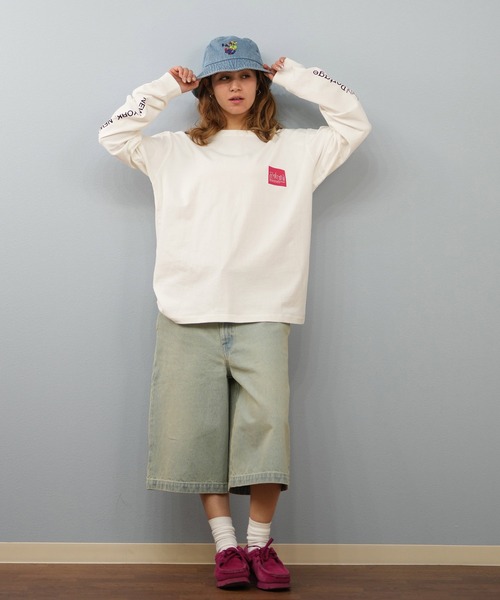 Manhattan Portage（マンハッタンポーテージ）の「【ユニセックス】Manhattan Portage/マンハッタンポーテージ スリーブプリント/ロンT MP-M371（Tシャツ/カットソー・レディース・チャコールグレー/ホワイト/ブラック・M/L/XL）」の15枚目の写真