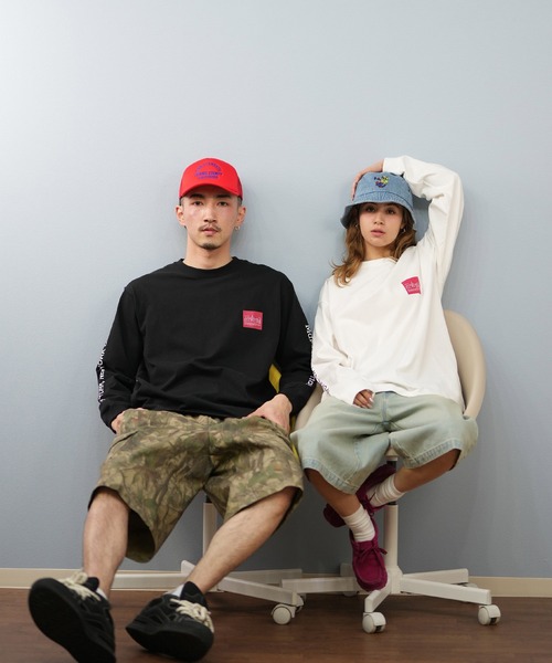 Manhattan Portage（マンハッタンポーテージ）の「【ユニセックス】Manhattan Portage/マンハッタンポーテージ スリーブプリント/ロンT MP-M371（Tシャツ/カットソー・レディース・チャコールグレー/ホワイト/ブラック・M/L/XL）」の6枚目の写真