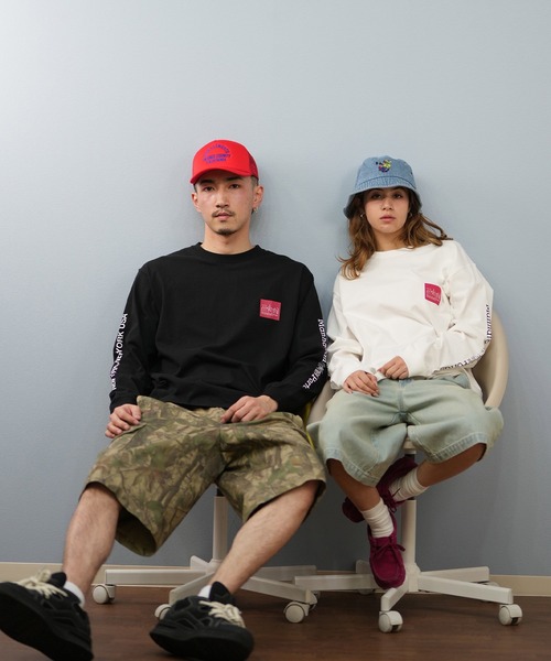 Manhattan Portage（マンハッタンポーテージ）の「【ユニセックス】Manhattan Portage/マンハッタンポーテージ スリーブプリント/ロンT MP-M371（Tシャツ/カットソー・レディース・チャコールグレー/ホワイト/ブラック・M/L/XL）」の7枚目の写真