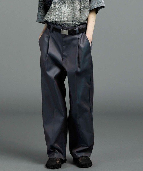 MAISON SPECIAL（メゾンスペシャル）の「《UNISEX》120/2/2 Suvin Cotton Gabardine Prime-Wide One Tuck Pants/スビンコットンギャバジンプライムワイドワンタックパンツ【MAISON SPECIAL/メゾンスペシャル】（その他パンツ・メンズ・ブルー/チャコールグレー/ブラック/ダークブルー・0/1/2）」の3枚目の写真