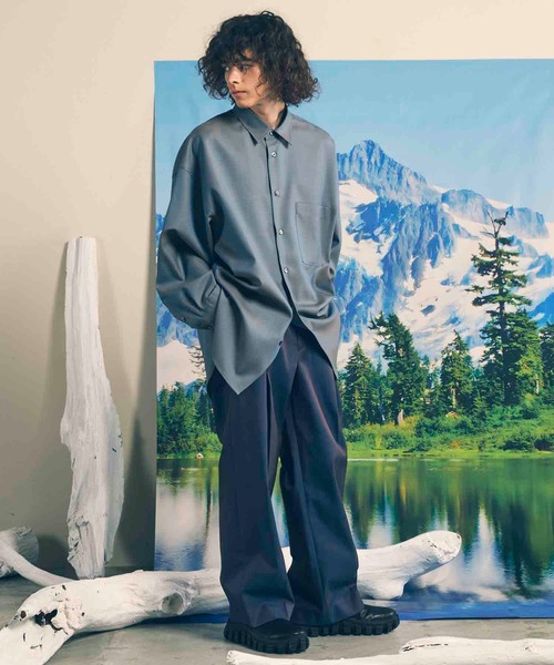 MAISON SPECIAL（メゾンスペシャル）の「《UNISEX》120/2/2 Suvin Cotton Gabardine Prime-Wide One Tuck Pants/スビンコットンギャバジンプライムワイドワンタックパンツ【MAISON SPECIAL/メゾンスペシャル】（その他パンツ・メンズ・ブルー/チャコールグレー/ブラック/ダークブルー・0/1/2）」の18枚目の写真