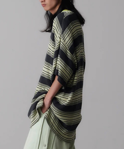 FACETASM（ファセッタズム）の「FACETASM/ファセッタズム WAFFLE KNIT TEE 半袖Tシャツ（Tシャツ/カットソー・メンズ・ミント/チャコール・5）」の5枚目の写真