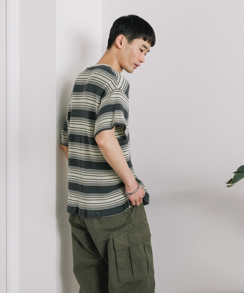 FACETASM（ファセッタズム）の「FACETASM/ファセッタズム WAFFLE KNIT TEE 半袖Tシャツ（Tシャツ/カットソー・メンズ・ミント/チャコール・5）」の8枚目の写真