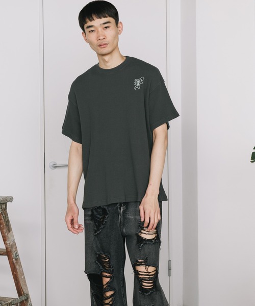 FACETASM（ファセッタズム）の「FACETASM/ファセッタズム WAFFLE KNIT TEE 半袖Tシャツ（Tシャツ/カットソー・メンズ・ミント/チャコール・5）」の16枚目の写真