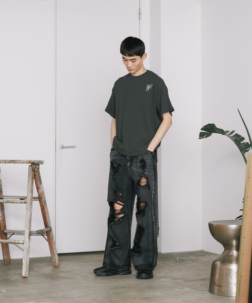 FACETASM（ファセッタズム）の「FACETASM/ファセッタズム WAFFLE KNIT TEE 半袖Tシャツ（Tシャツ/カットソー・メンズ・ミント/チャコール・5）」の19枚目の写真