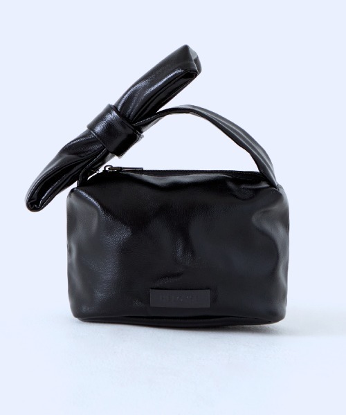 HELOYSE（エロイーズ）の「RIBBON POUCH METALLIC（ハンドバッグ・レディース・ブラック/シルバー・FREE）」の2枚目の写真