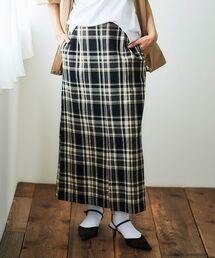 カラミチェックストレートスカート