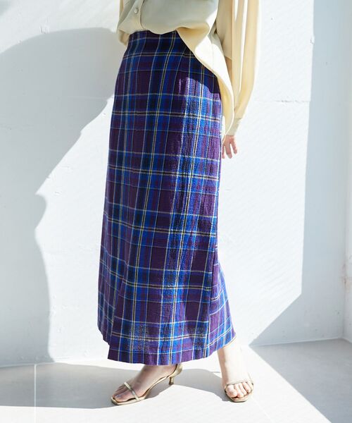 le.coeur blanc(ルクールブラン)の「カラミチェックストレートスカート(スカート・レディース・ブルー系その他2/ブラック系その他・38)」の16枚目の写真