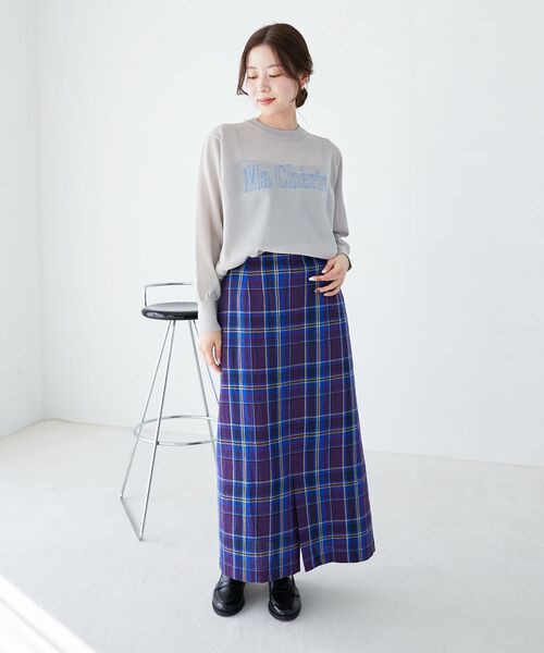 le.coeur blanc(ルクールブラン)の「カラミチェックストレートスカート(スカート・レディース・ブルー系その他2/ブラック系その他・38)」の21枚目の写真
