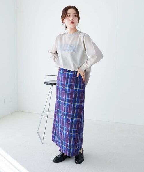 le.coeur blanc(ルクールブラン)の「カラミチェックストレートスカート(スカート・レディース・ブルー系その他2/ブラック系その他・38)」の22枚目の写真