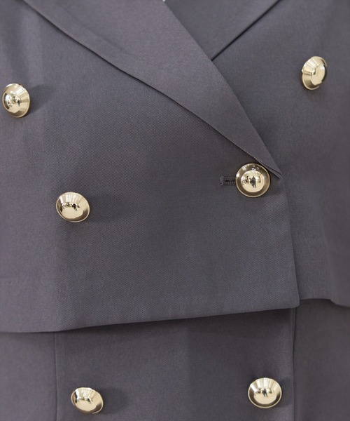 REDYAZEL（レディアゼル）の「【セットアップ可能】ケープデザインショートジャケット（スーツジャケット・レディース・オフホワイト/サックスブルー/ブラック・MEDIUM/SMALL）」の20枚目の写真