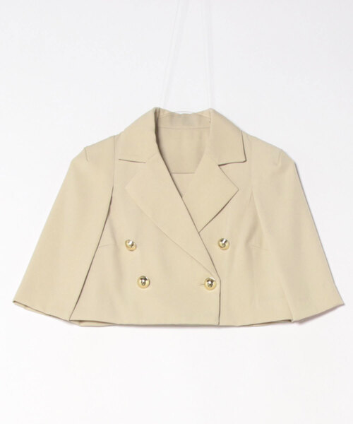 REDYAZEL（レディアゼル）の「【セットアップ可能】ケープデザインショートジャケット（スーツジャケット・レディース・オフホワイト/サックスブルー/ブラック・MEDIUM/SMALL）」の4枚目の写真