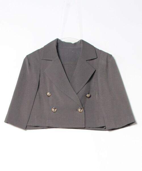 REDYAZEL（レディアゼル）の「【セットアップ可能】ケープデザインショートジャケット（スーツジャケット・レディース・オフホワイト/サックスブルー/ブラック・MEDIUM/SMALL）」の6枚目の写真