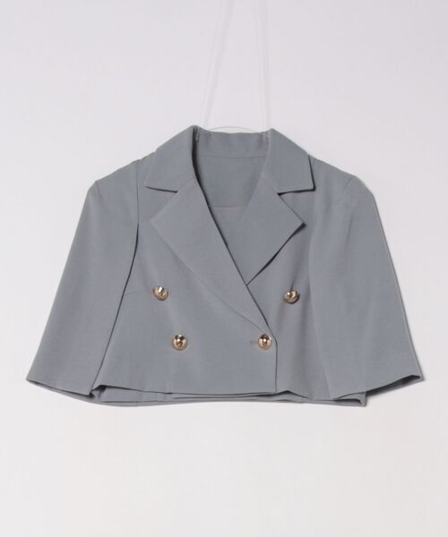 REDYAZEL（レディアゼル）の「【セットアップ可能】ケープデザインショートジャケット（スーツジャケット・レディース・オフホワイト/サックスブルー/ブラック・MEDIUM/SMALL）」の5枚目の写真