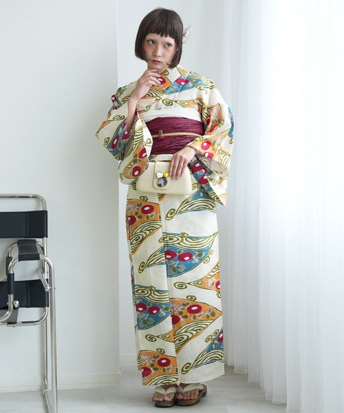 utatane ウタタネ ニコアンティーク 浴衣セット レトロ utatane（ウタタネ）の「選べる浴衣3点セット ニコアンティーク